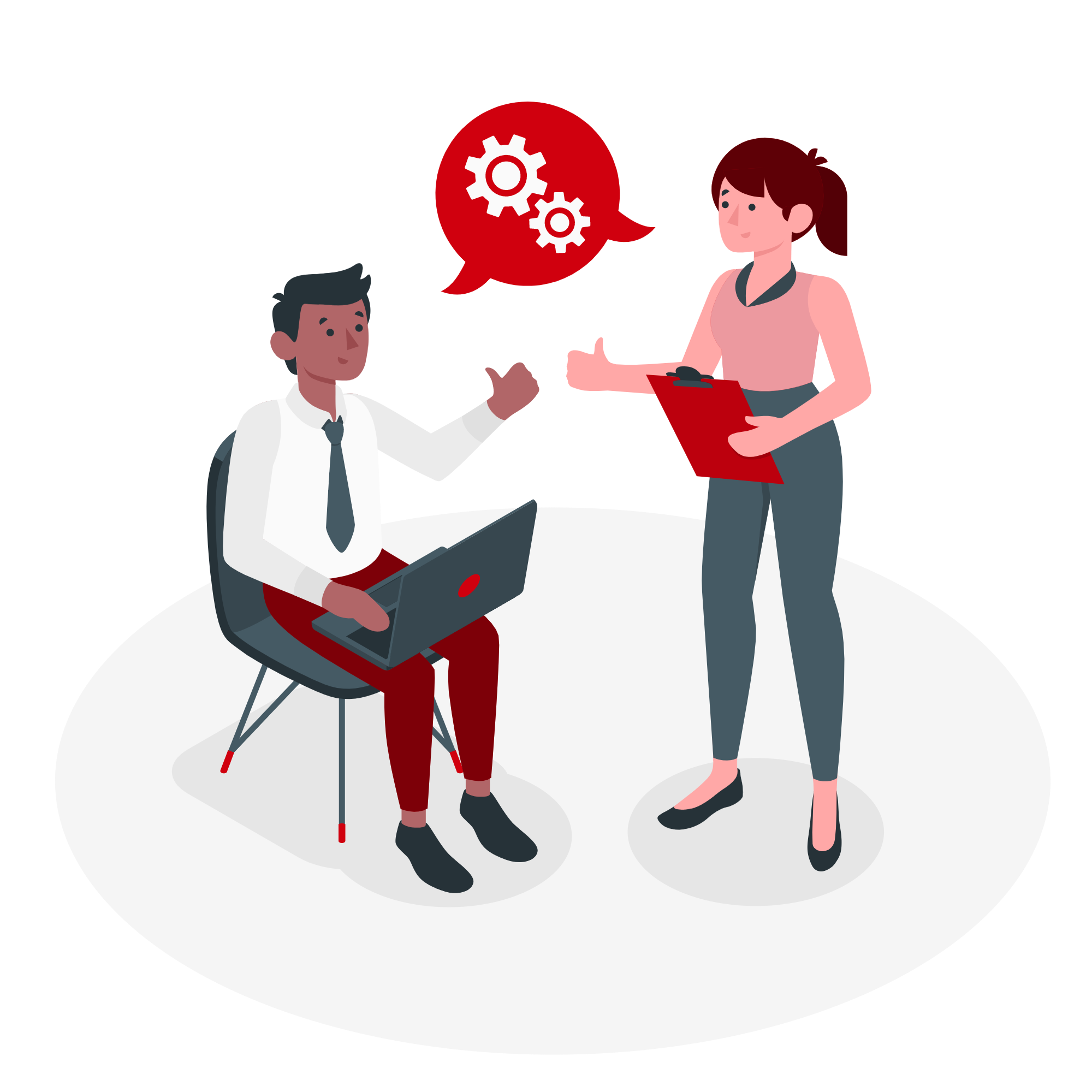 クライアントのお困りごとをヒアリングしているイメージイラスト